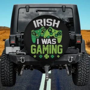 Green Game Controllers Shamrock Irish Gaming Spare Tire Cover No Camera Hole