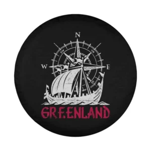 Greenland Viking ship and compass design for spare tire cover souvenir