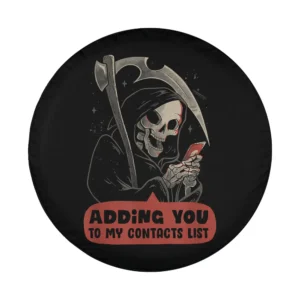 grim reaper skeleton smartphone adding you to my contacts list halloween design only