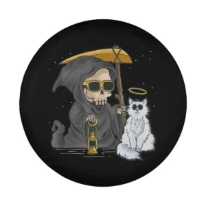 grim reaper sunglasses angel kitten cat spare tire cover design only