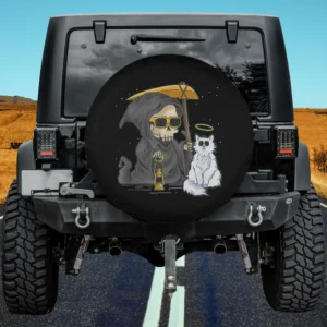 grim reaper sunglasses angel kitten cat spare tire cover no camera hole