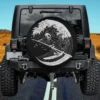 Grim reaper surfing great wave Halloween spare tire cover no camera hole
