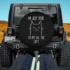 Grumpy cat line art funny text spare tire cover with no camera hole for Jeep and SUV