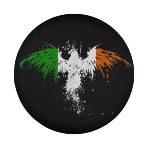 Grunge phoenix Irish tricolor splatter design for spare tire cover
