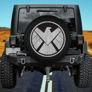 Grungy Shield Eagle Logo Vintage Spare Tire Cover No Camera Hole