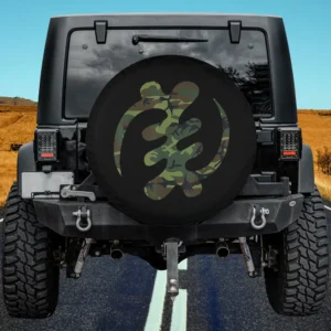 Gye Nyame Adinkra camouflage symbol West African camo spare tire cover no camera hole