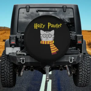 hairy pawter glasses scarf cat spare tire cover without camera hole on Jeep