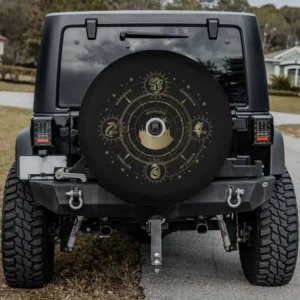 hogwarts castle compass harry potter spare tire cover with camera hole for Jeep, Rav4, RV