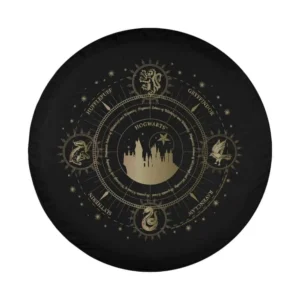 hogwarts castle compass harry potter tire cover design closeup