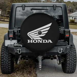 vintage wing logo honda powersports spare tire cover with camera hole for Honda CRV