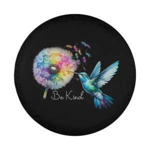 hummingbird rainbow dandelion be kind art flower design closeup