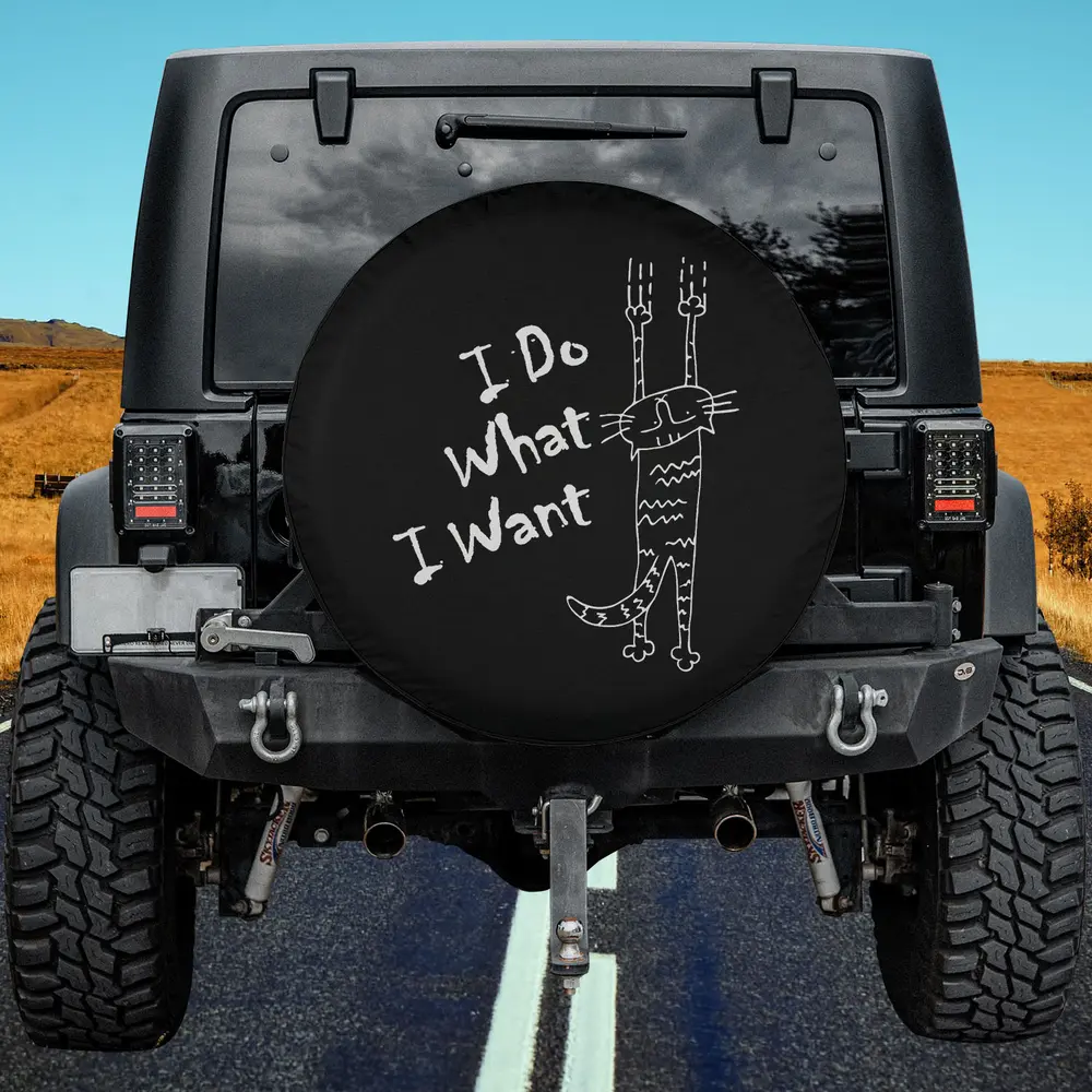 i do what i want claw marks cat spare tire cover without camera hole for Jeep SUV RV