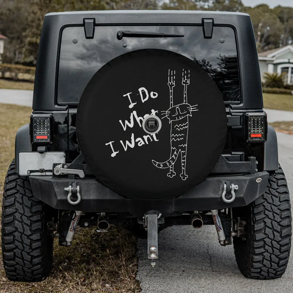 i do what i want claw marks cat spare tire cover with camera hole for Jeep Bronco