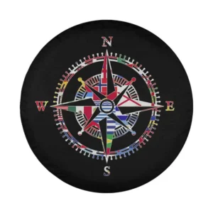 International country flags compass world flag design graphic for spare tire cover