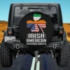 Irish American flag shamrock heritage month spare tire cover no camera hole