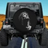 Jesus Christ crown of thorns black and white line art spare tire cover no camera hole