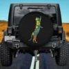 kids polka dot leaping cat colorful spare tire cover with no camera hole for Jeep, SUV, RV