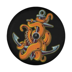 kraken anchor sword octopus design for spare tire cover