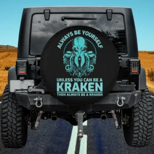 kraken octopus funny motivational spare tire cover no camera hole