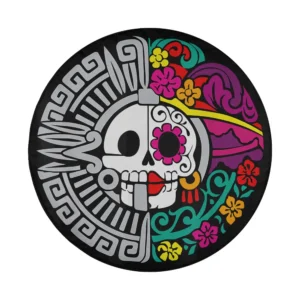 Aztec sun marigold la calavera catrina skull design only