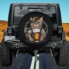 Lederhosen Beer Mug Cat Oktoberfest Party Spare Tire Cover No Camera Hole