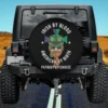 Leprechaun with green hat and American flag cross St. Patrick's Day spare tire cover no camera hole