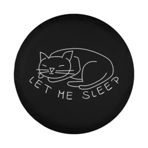 let me sleep pajama cat line art design for spare tire cover