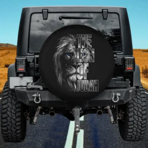 Blue Eyed Lion Judah Text Christian Faith Spare Tire Cover No Camera Hole