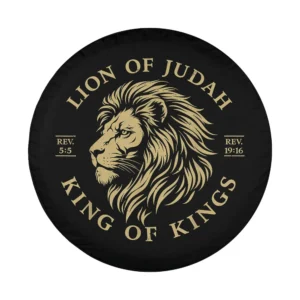 Lion of Judah King of Kings Christian faith gold mane design for Ford Bronco Sport spare tire cover