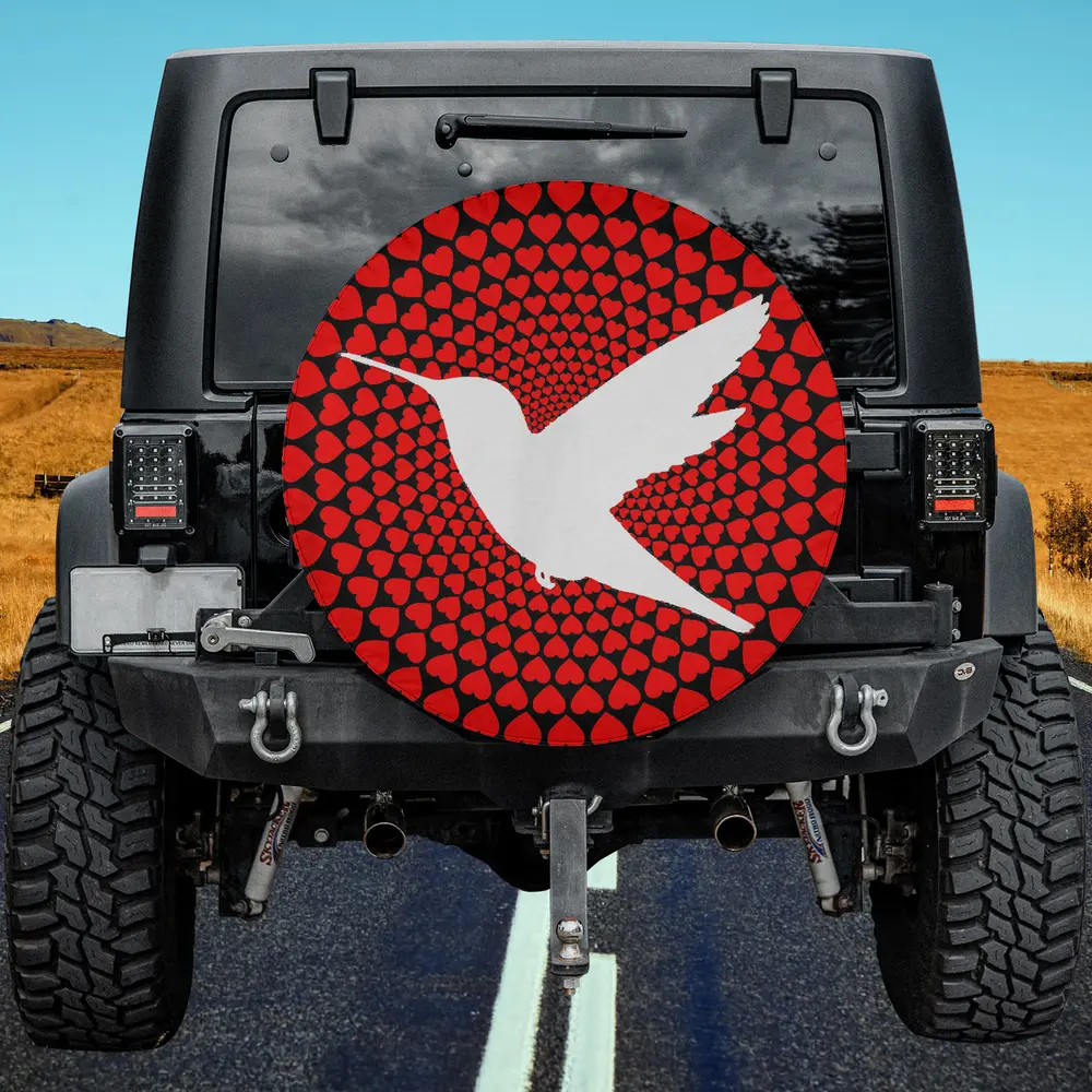 love heart hummingbird spirit animal spare tire cover without camera hole