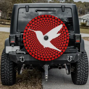 love heart hummingbird spirit animal spare tire cover with camera hole