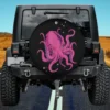 Magenta kraken bubbles octopus sea creatures spare tire cover no camera hole