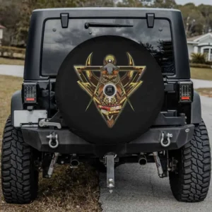 Masonic Mason Square Compass Owl Books Spare Tire Cover with camera hole for Toyota, Jeep