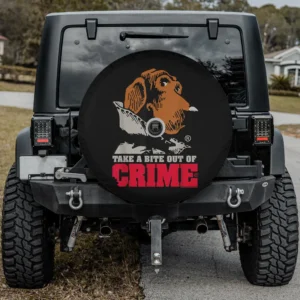 McGruff The Crime Dog retro PSA take a bite out of crime spare tire cover with camera hole