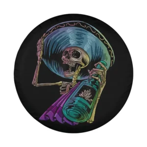 Mexican skull tequila bandito colorful skeleton charro design artwork