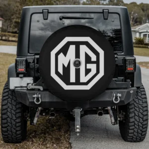 British Motor Heritage MG octagon logo spare tire cover with camera hole for Jeep