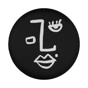 Minimalist abstract line art feminine face design for Ford Bronco Sport spare tire cover