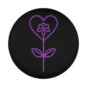 Minimalist heart flower purple Alzheimer's awareness design graphic