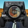 Minimalist retro camera aperture photographer spare tire cover with no camera hole