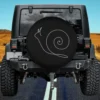Minimalist snail outline lineart 5th wheel spare tire cover with no camera hole