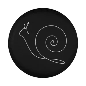 Minimalist snail outline lineart design for 5th wheel spare tire cover
