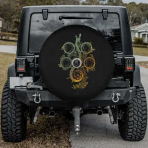 Gradient rune dragon Monster Hunter Wilds symbol spare tire cover with camera hole for Ford Bronco Sport