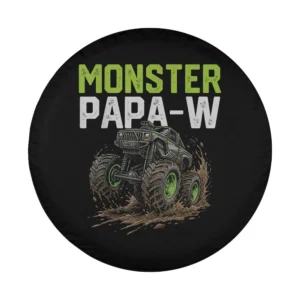 monster truck mud riding papa-w father's day design graphic for spare tire cover