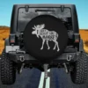 Hand Drawn Moose Silhouette Funny Text Spare Tire Cover No Camera Hole