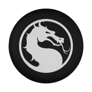 Mortal Kombat 11 dragon black logo design for spare tire cover