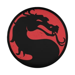 mortal kombat dragon logo vintage black distressed red design only