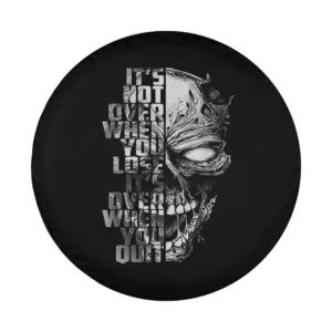 motivational quote cracked skull halloween spare tire cover design only