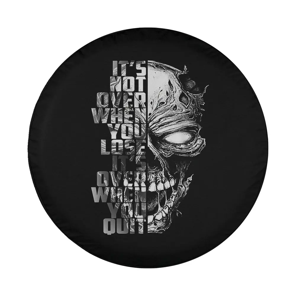motivational quote cracked skull halloween spare tire cover design only