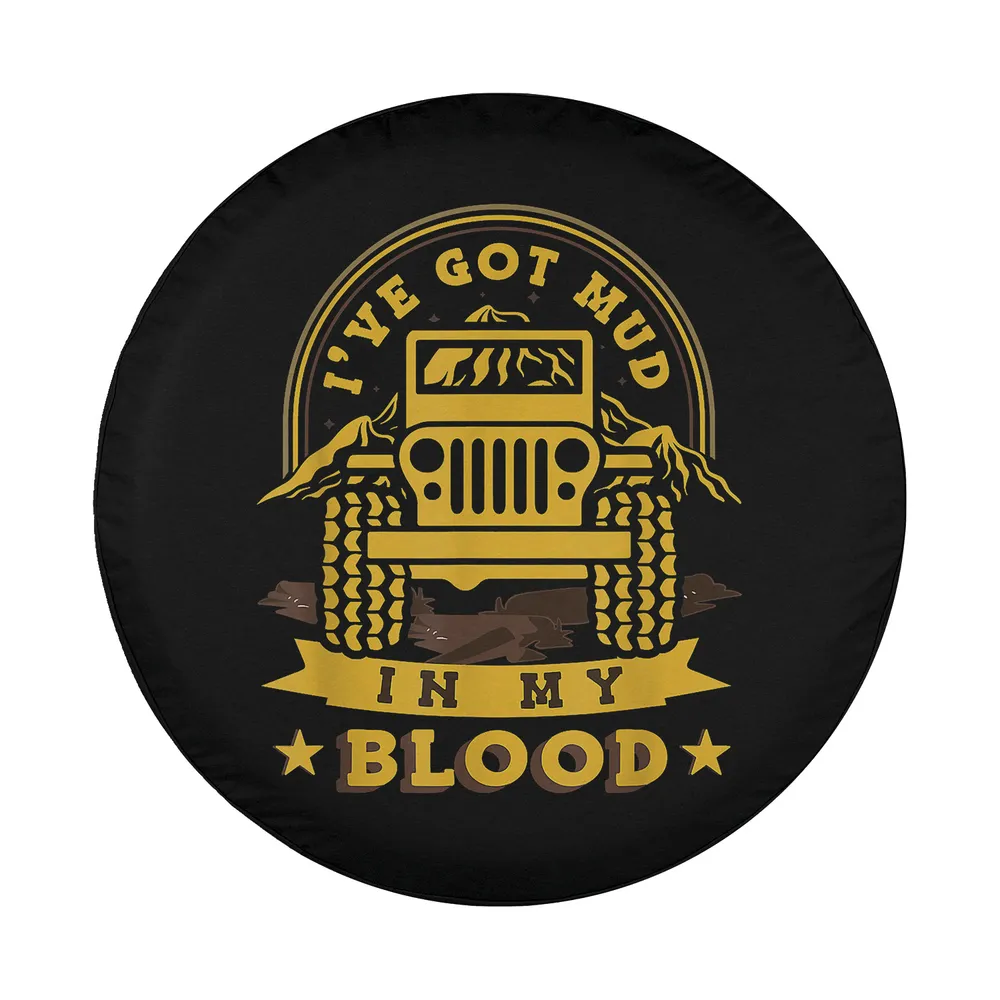 Mud splatter off-road jeep badge graphic design for spare tire cover