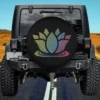 multicolor feather lotus flower yoga meditation spare tire cover no camera hole